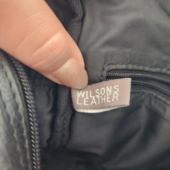Vintage Wilsons Leather Convertible Purse Black Crossbody Fanny Belt Bag 90s Y2K - Picture 5 of 16